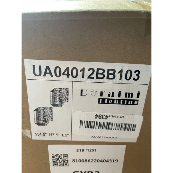 Doraimi Lighting Crystal Wall Sconce Blk Modern Finish Concise Style Wall Light - Picture 8 of 8